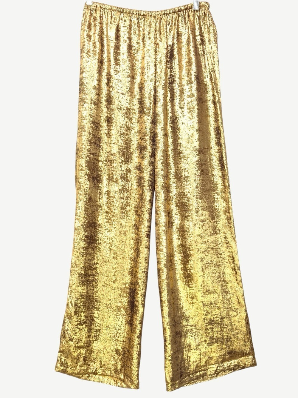 GLG Gold Metallic Women’s L Wide Leg Pants  Indie Sleaze Cyber Y2K Alt Grunge